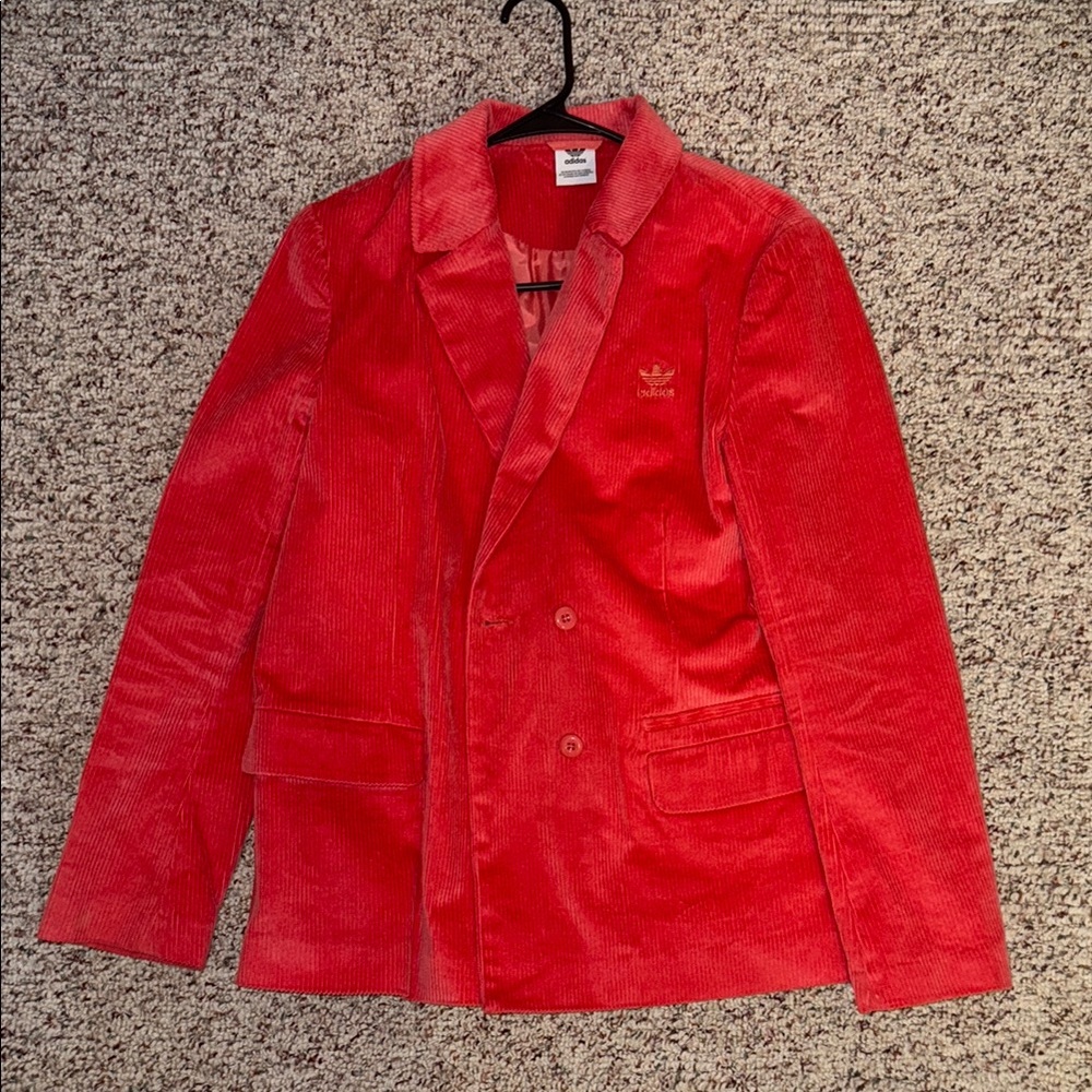 Adidas pink velvet blazer for women